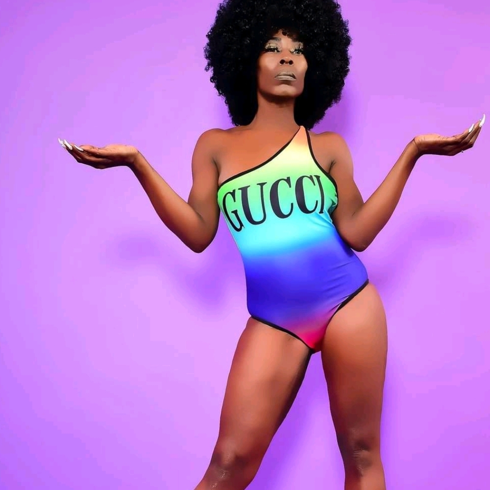 One Sleeve Rainbow Monokini - Picture 1 of 8